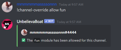 Override allowing the module
