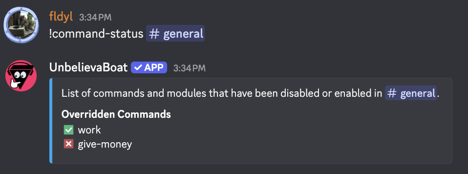 command-status command