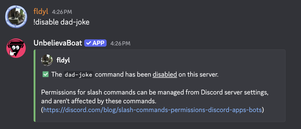 disable command