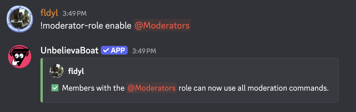 setting a mod role