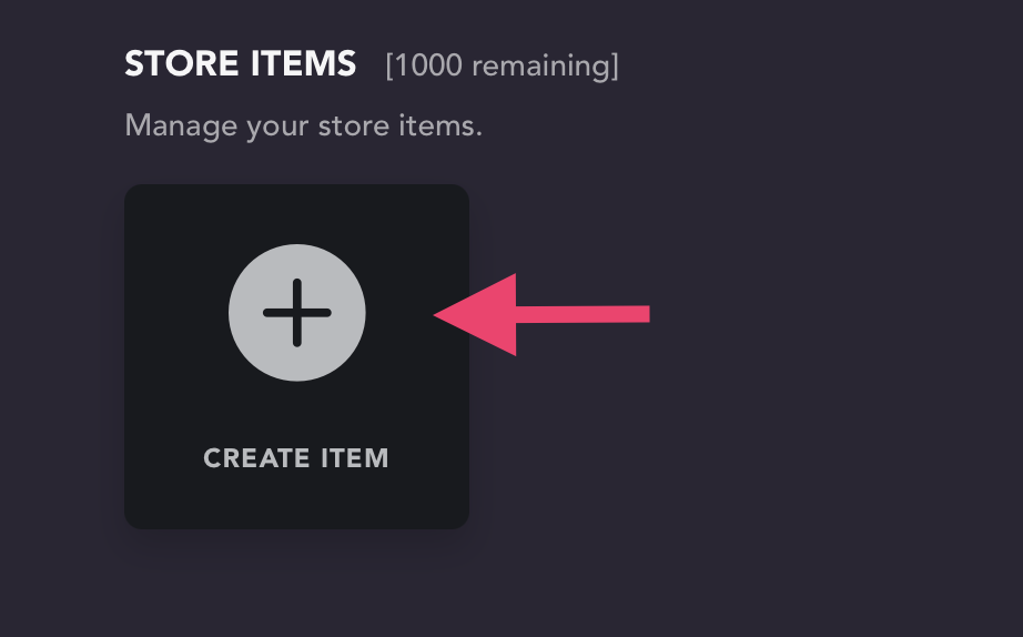 Create item button