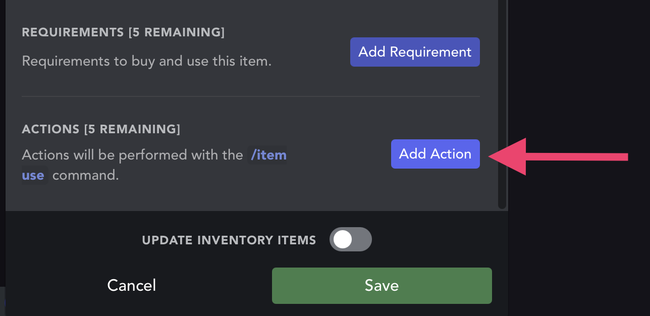 Add action button